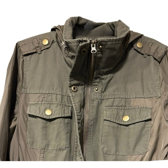 American Rag CIE Women's Green Size S Zip Hooded Utility Jacket - Picture 4 of 6